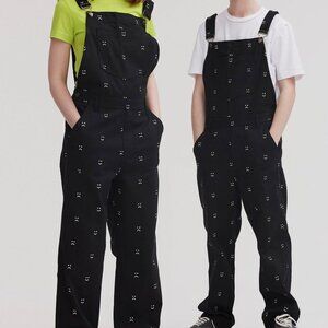 Lazy Oaf Happy Sad Dungaree Overalls Size M